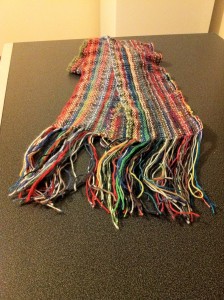 Knitted from all my leftover sock yarn
